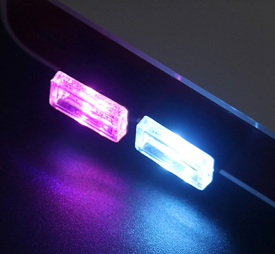 Car Atmosphere Lights 1pc Mini USB LED Interior Light Colorful Neon Ambient Lamp Red/Blue/White/Purple | Автомобили и мотоциклы