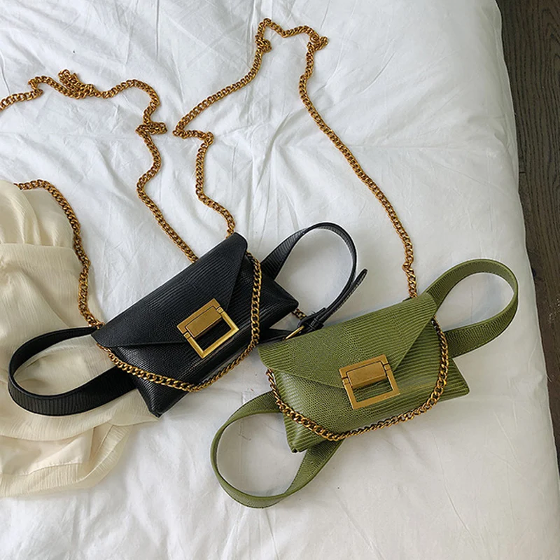DORANMI металлический Поясные сумки Для женщин Fanny Pack 2021 ремешок цепочка через плечо