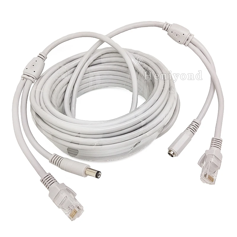 10 м/20 м/30 м/40 м/50 м кабель Ethernet RJ45 + DC Мощность CAT5/CAT-5e CCTV сетевой кабель для IP Камера NVR Системы