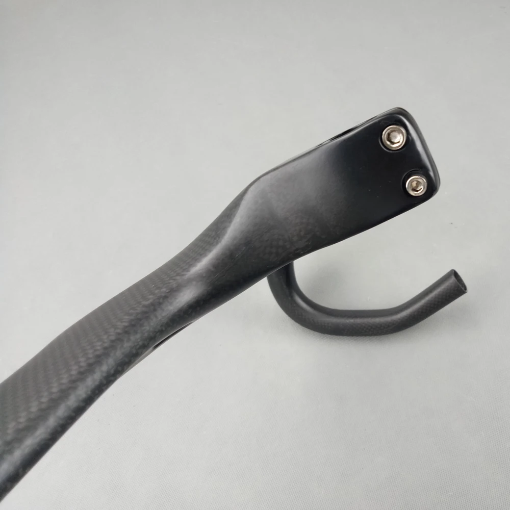 Bicycle handlebar 3K No Bicycle Carbon Handlebar Road 3K Ultralight Integrated Handlebar and Stem Bicycle Handlebars