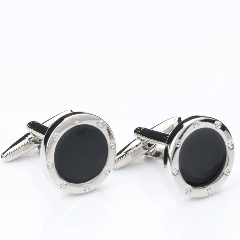 

Dannyshi High quality black round cufflinks wedding jewelry men's business cufflinks