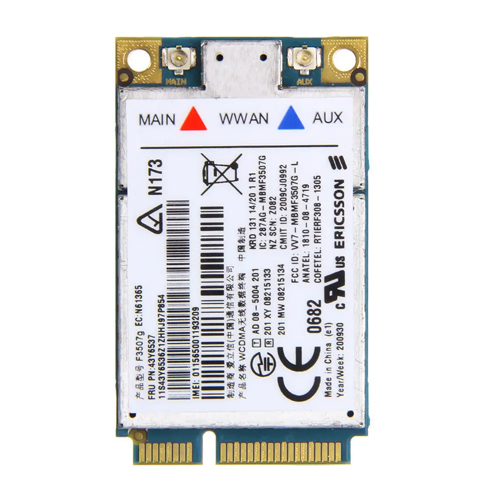 Беспроводной адаптер для разблокированной карты Ericsson F3507G 3G WWAN HSDPA WCDMA EDGE GPRS GPS 43Y6513