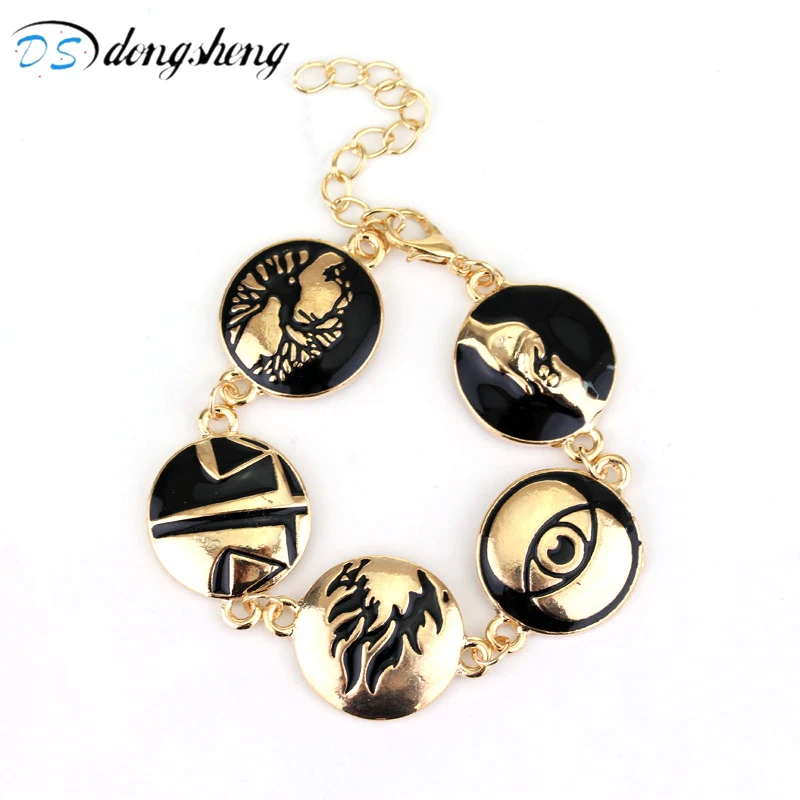

dongsheng Movie Divergent 2 Bracelets Divergent Five Factions Bracelets Vintage Gold Alloy Classic Charm Bracelets Jewelry -25