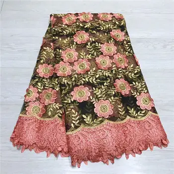 

2019 High Quality Embroidery African Lace Fabric tulle Rhinestone Net French Lace Guipure Nigerian Lace Fabric Swiss Voile