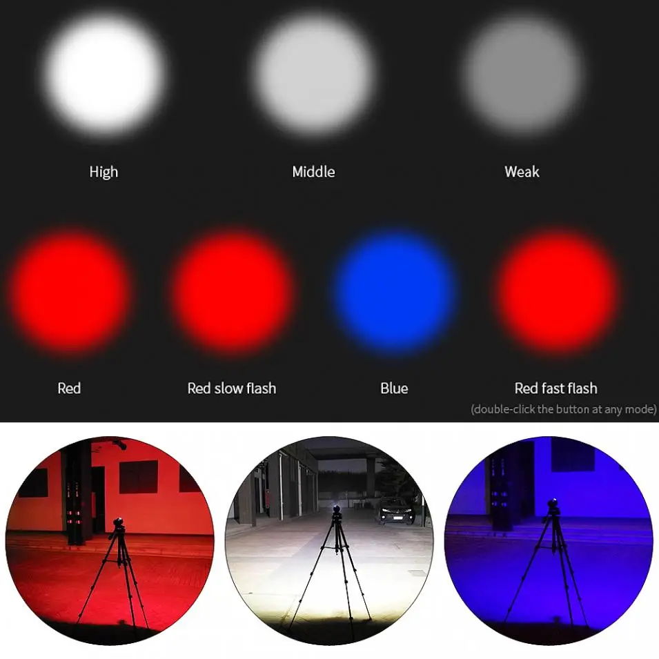 QH14 300W 28800LM LED Flashlight White XML2 + XPE Red Blue R5 LED Underwater 80m Scuba Diving Torch - 32873378872