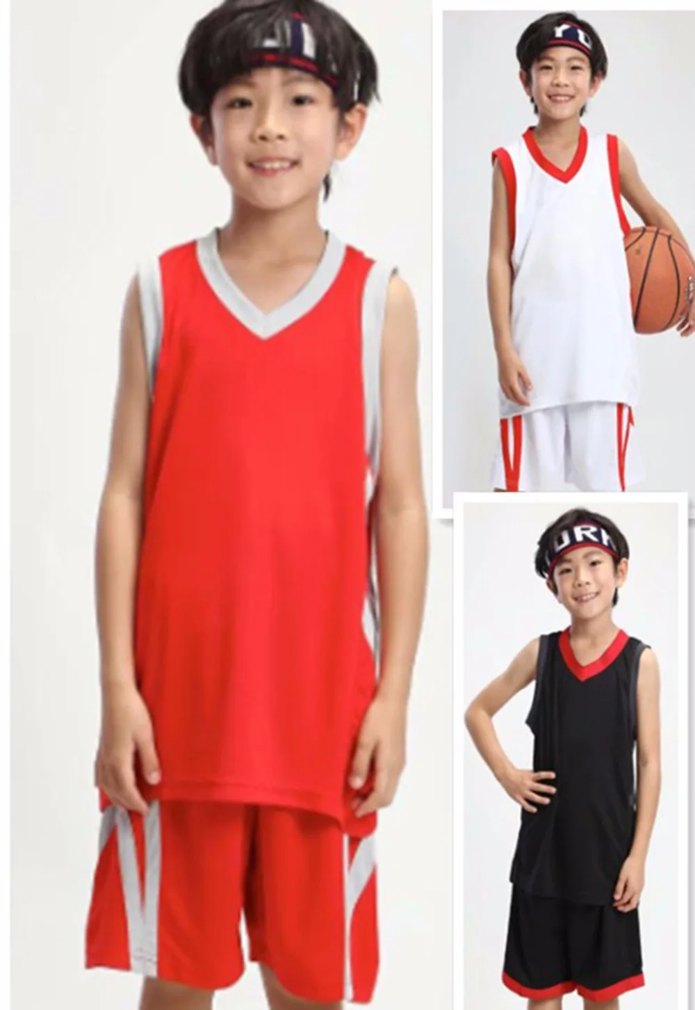 kids sleeveless basketball jerseys boys blank basketball sets youth