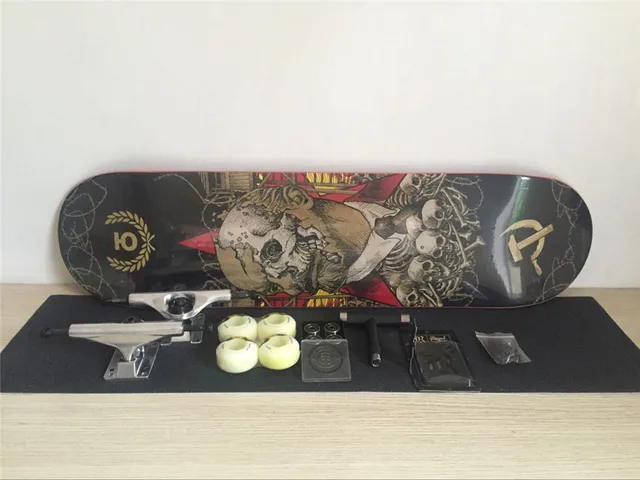Best price at $108 Cheap Complete Skateboards Set Union Deck Blank Trucks Element Wheels ABEC-3 Bearings Plus Hardware Set Riser Pad & Installing Tool