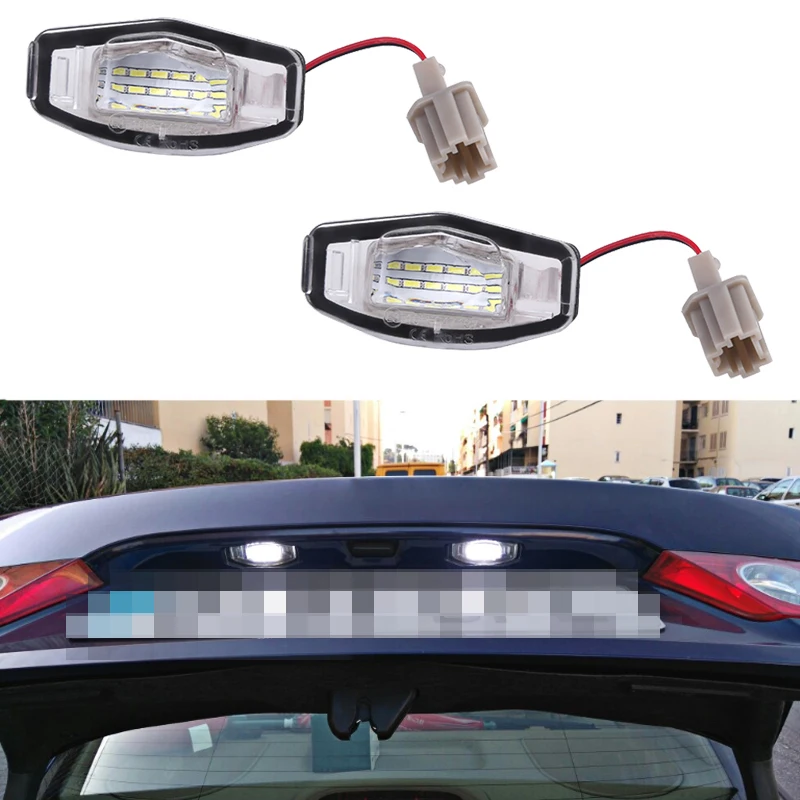 2Pcs For Honda Accord Civic City Odyssey MR V LED Number License Plate