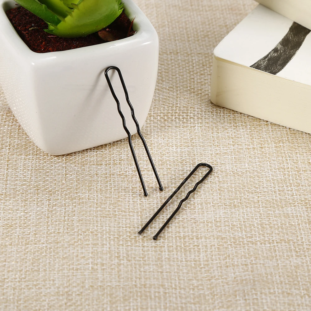 50pcs 5CM Hair Waved U-shaped Bobby Pin Barrette Salon Grip Clip Hair Pins Black alligator hair clips Dropshipping
