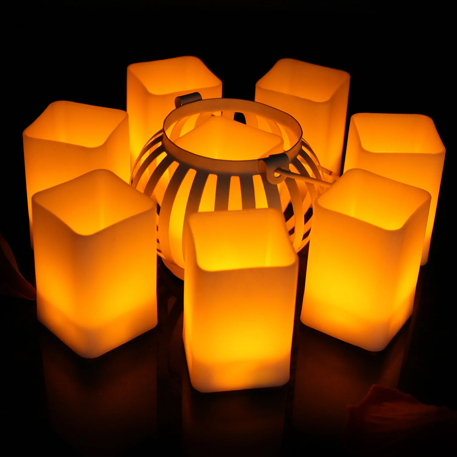 LED Flameless Candles Pack of 12 pcs Square Electric LED Candle Tea