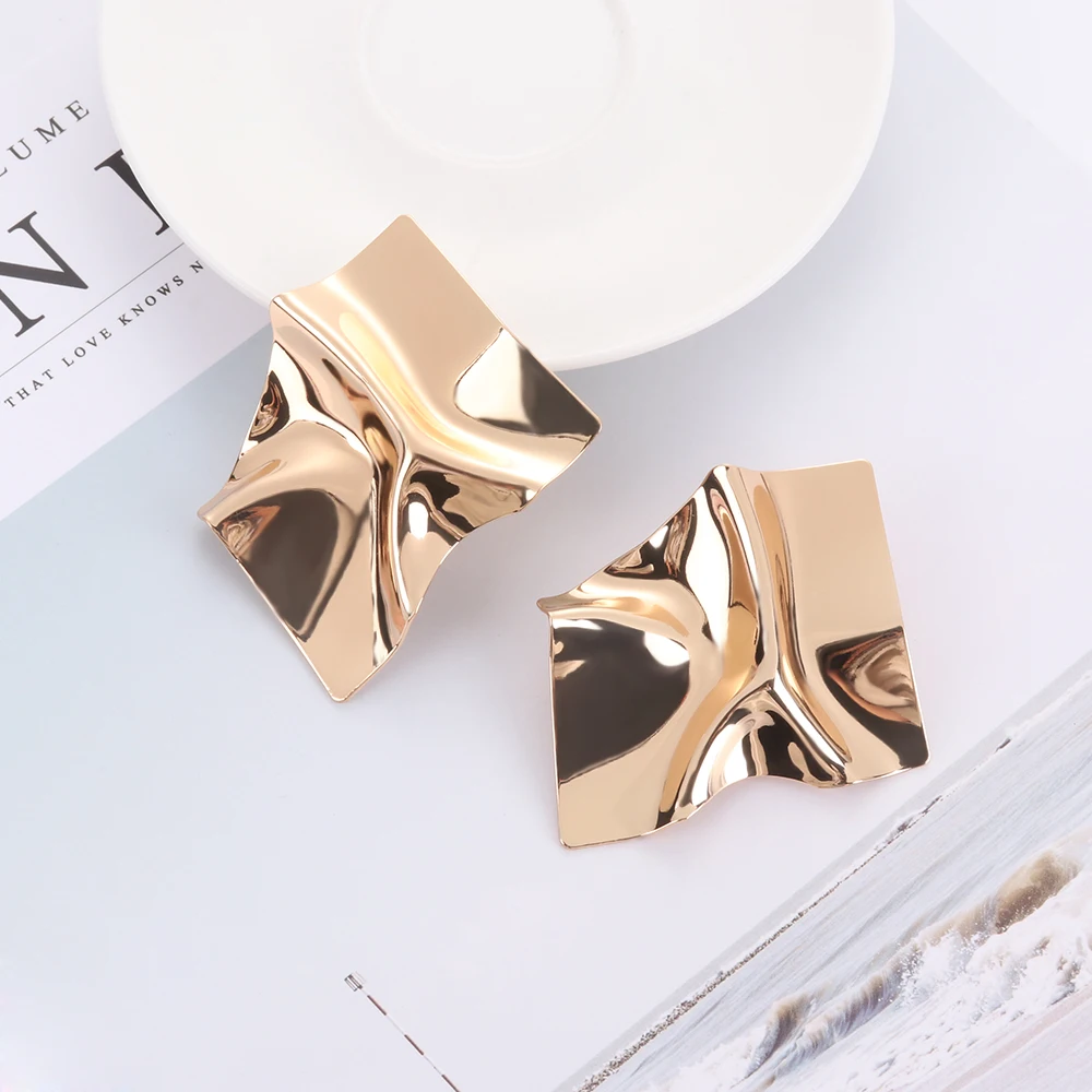 

1 Pair Vintage Silver Irregular Stud Earrings for Women Punk Metal Geometric Women's Earrings Statement Jewelry Brinco Earring