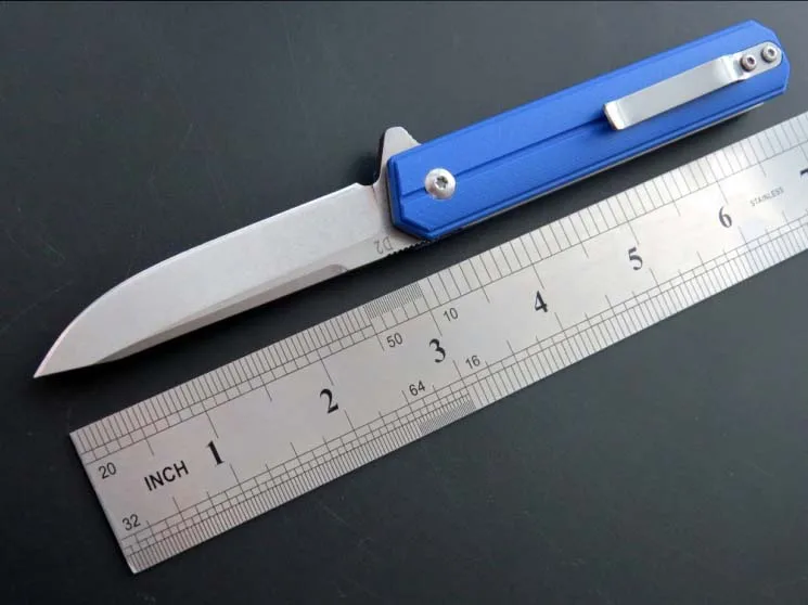 Новейший EF64 складной нож D2 лезвие G10 ручка карманный тактический спасательный Кемпинг Флиппер рыболовные ножи Открытый Утилита инструмент giftbox - Цвет: Небесно-голубой