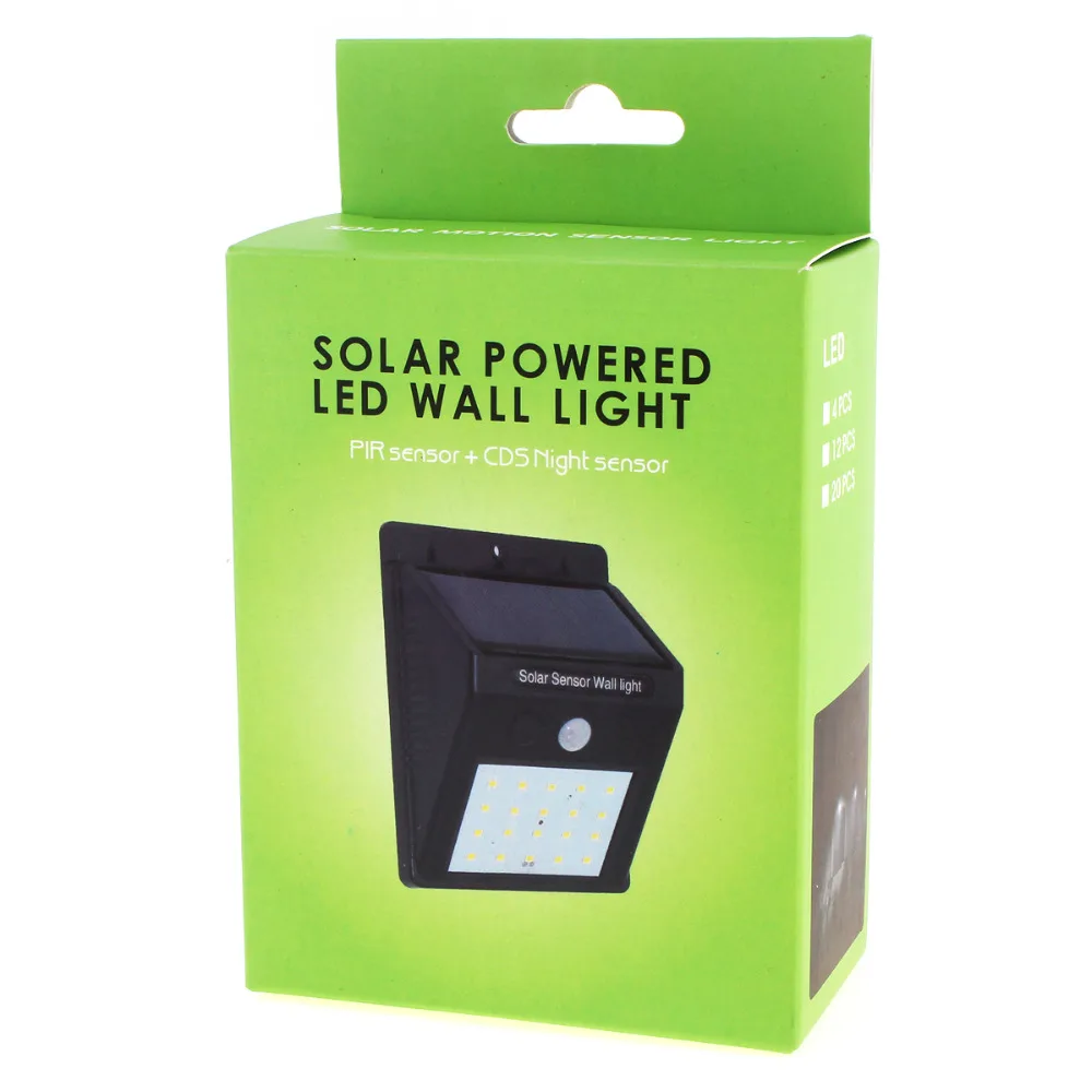 Us 9 75 37 Off Led Solar Power Pir Motion Sensor Wall Light Outdoor Waterproof Energy Saving Street Yard Path Home Garden Security Lamp 20 Leds In