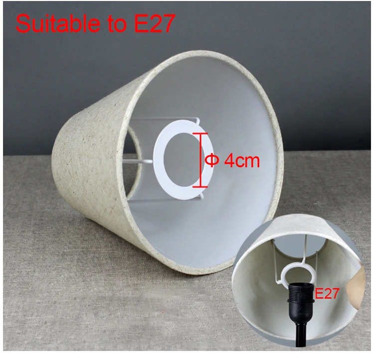 E27 E14 льняная лампа ручной работы, абажур для настенного светильника, деревенский прикроватный мини-Настольный светильник для спальни, кантри Ретро абажур, люстра