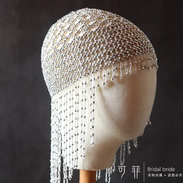 1920 S Beaded Cap Headpiece Fairmont S 
