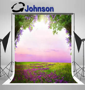 

Magic Forest Spring Landscape Lilac Trees Blossom photo backdrop Vinyl cloth High quality Computer print wedding background