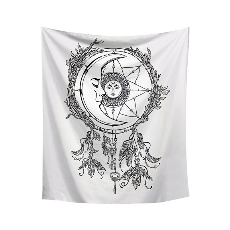 Sun Moon Tapestry Psychedelic Celestial Tarrot Hippie Hippy Polyster Tapestry Wall Hanging Throw Bedspread Beach Towel H05 (14)