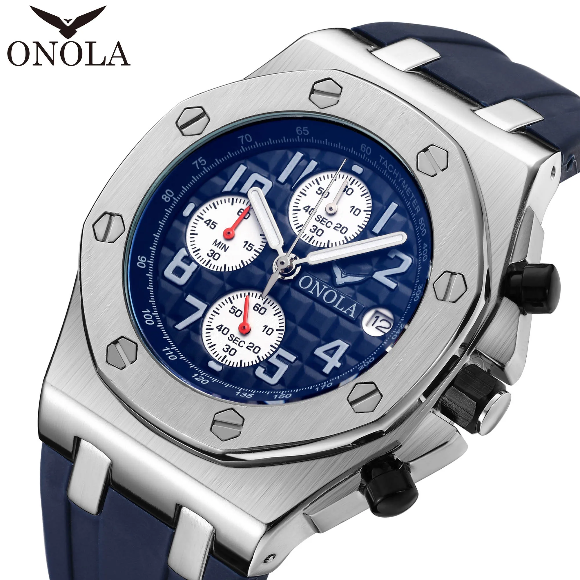 

2019 new ONOLA watch men top brand fashion time clock male stainless steel waterproof business men wrist Relogio Masculino