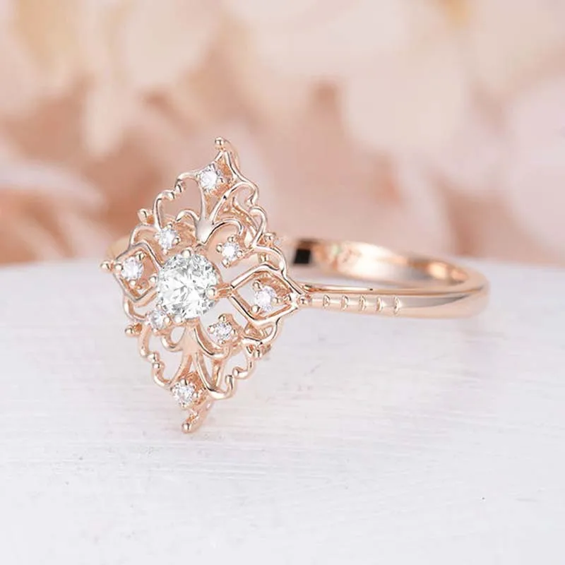 Ретро женские кольца в стиле барокко, Роскошная роза, золотой цветок, обручальное кольцо, массивные ювелирные изделия, винтажные аксессуары со стразами