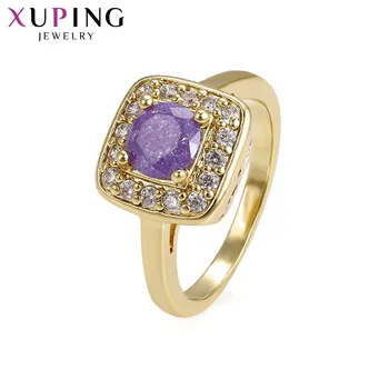 

Xuping Fashion Elegant Rings Popular Design Light Yellow Gold Color Plated Ring Girl Women Christmas Jewelry Gift 15055