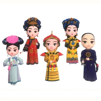 

Wholesale 5PCS Chinese style Classic handmade rubber Beijing Opera Court Fridge Magnet Magnetic Traditional Gifts Home Decor