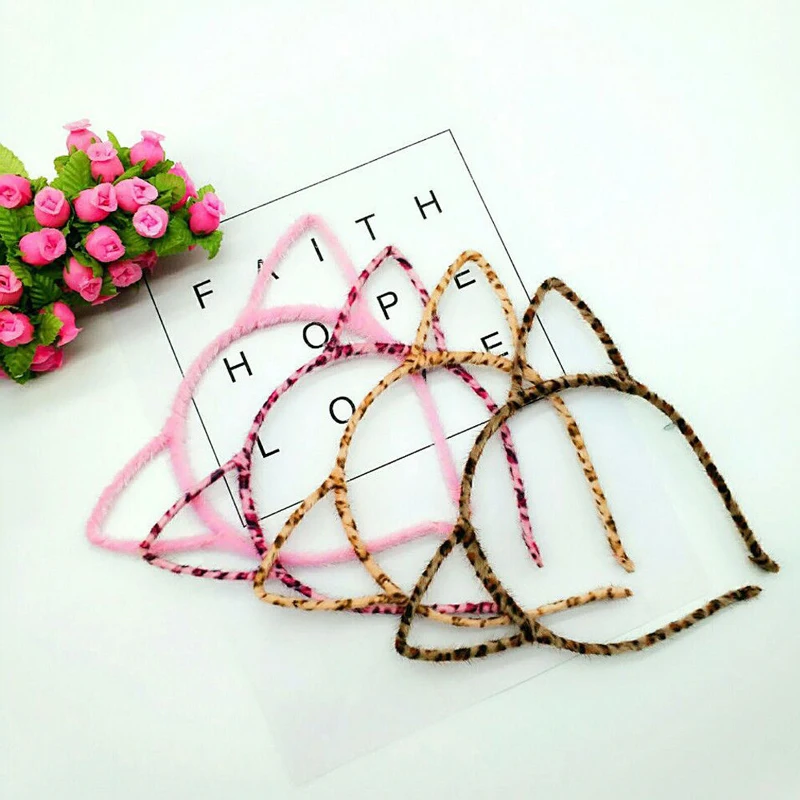 

Women Ladies Sweet Lovely New Lace Cat Ear Solid Print Headband Hairband Alice Costume Fancy Cosplay