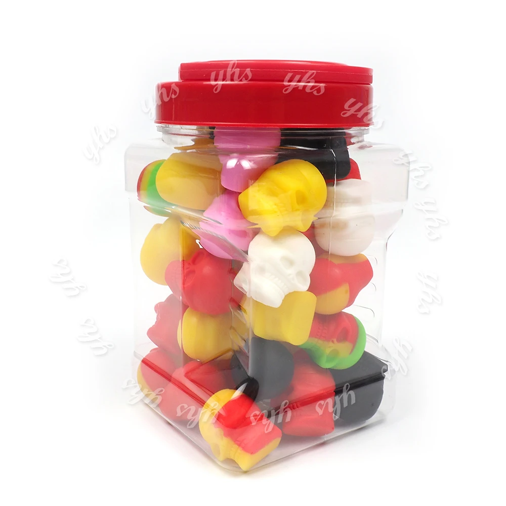 

Silicone Non-stick Skull Shape Wax Container Heat Resistant Multi Use Storage Oil Jar Multicolor for Electronic Cigarette