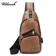 Для мужчин сумка первый слой из кожи пу однобортная сумки на плечо Повседневное дорожная сумка с нагрудным карманом через плечо нагрудная сумка рюкзак мужской CS158