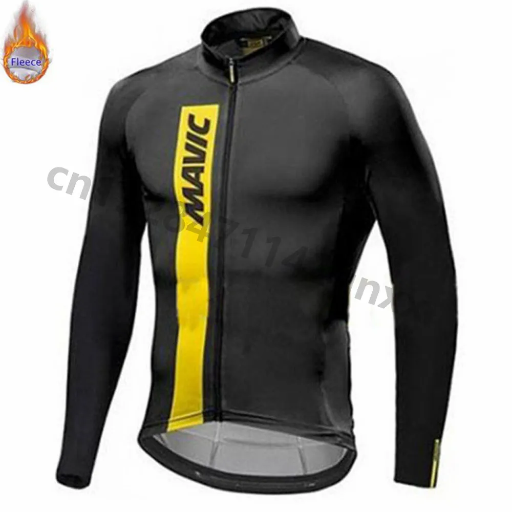 Mavic Winter Men's Cycling Jersey Long Sleeve Set Thermal Fleece MTB Bike Clothing triathlon Maillot Ropa Ciclismo Hombre - Цвет: 6