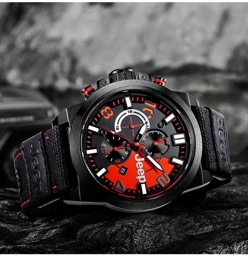 

Jeep Original Men Watches Military Outdoor Sport Quartz Cavas Watches Top Brand Water Resistant Luxury Watches JPW60903