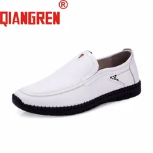 QIANGREN/брендовые военные мужские лоферы из натуральной кожи; цвет черный, белый; мужская повседневная обувь из коровьей кожи; подошва из ТПУ