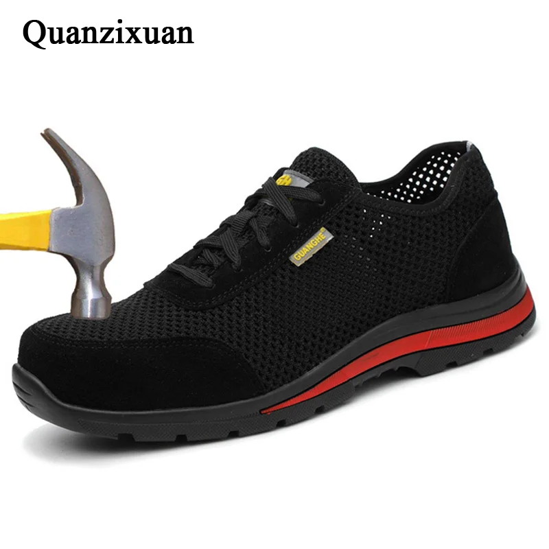 

Men's Safety Shoes Steel Toe Work Safety Boots Men Anti-smashing Protection Work Boots Lightweight 3D Shockproof Casual Sneaker