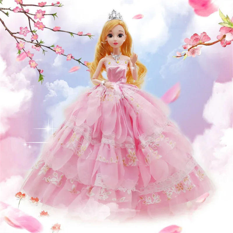 

3D Vivid Princess Doll Dress Beautiful Outfit Handmade Party Clothes Skirt Lovely Doll For Best Child Toys Girls Gift