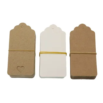 

50pcs/Set Hollow Love Kraft Paper Tag White Cardboard Wedding Party Label Clothing Tag DIY Message Card (No Hemp Rope)