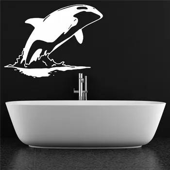

Wall Sticker Bathroom Wall Decoration Dolphin Cute Poster Vinyl Art Removeable Mural Beauty Modern Sticker Ornament LY674