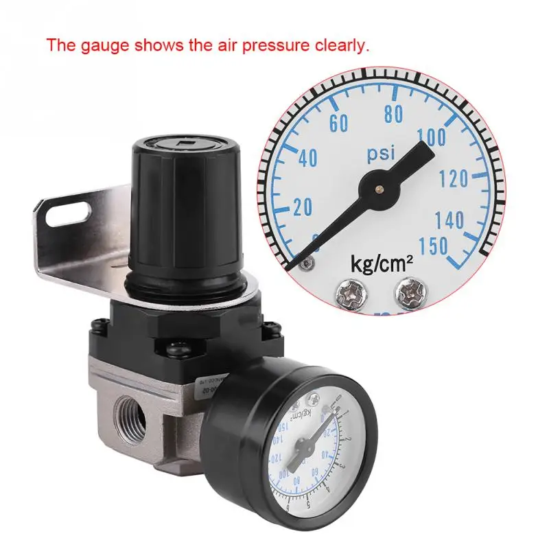 Air Control Compressor Pressure Gauge Relief Regulator Valve with Gauge 