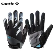 Santic перчатки для велоспорта полный палец мужские гелевые противоударные с сенсорным экраном MTB велосипедные гоночные перчатки летние женские велосипедные перчатки