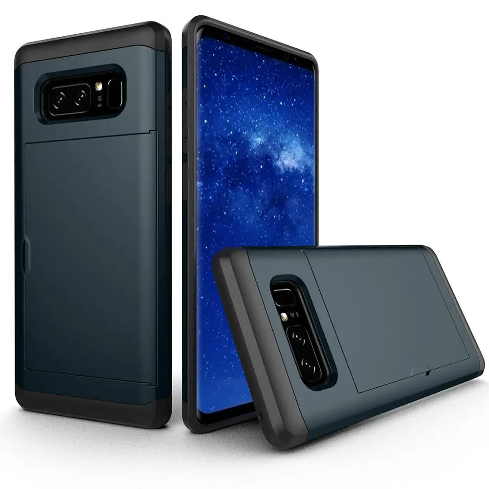 Защитный чехол для samsung Galaxy Note 9, 8, 10 Plus, S6, S7, слот для карт, чехол для samsung S9, S8 Plus, S7, S6 Edge, S10E - Цвет: Navy Blue