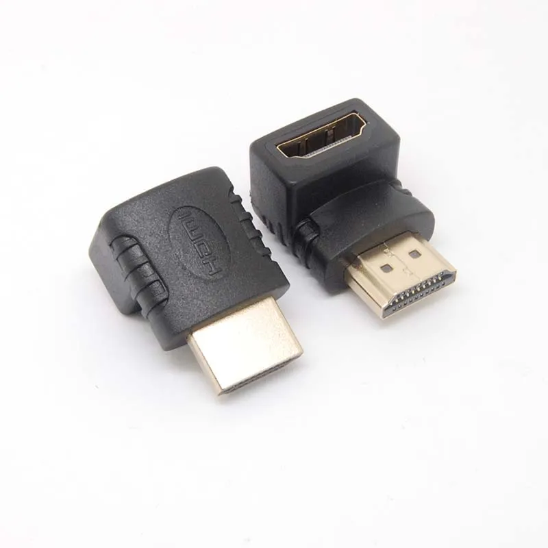 10 قطعة الذهب قسط 1.4 HDMI ذكر إلى أنثى 90 درجة محول محول