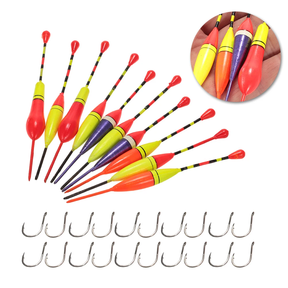 

30pcs Multi-purpose Light Floats Fishing Floats Floaters Hooks Set Antenna Slip Buoyant Bite Indicators Float