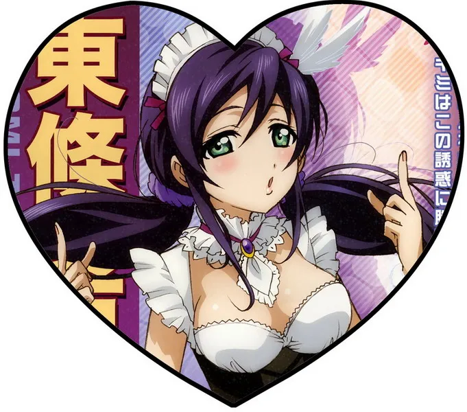 Подушка в виде сердца из ткани с односторонним рисунком Love Live аниме Tojo Nozomi #36136|pillow