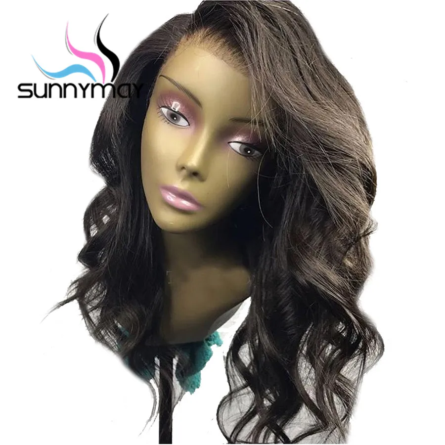 Sunnymay 13x4 волнистый парик предварительно вырезанные Синтетические волосы на