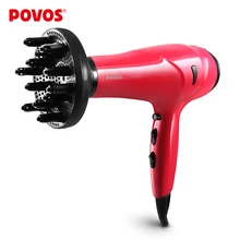 POVOS Styling Tools Hair Dryer Travel Household Red With Professional Blow Ionic Hairdryer 2200W (220-240V) PW619