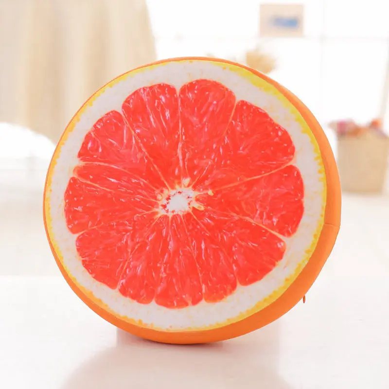 

Fruit Lemon PillowCase 3D Fruit Seat Cushions Cover Decorations Pillows Cover Home Decor Sofa Round Cushion Case Christmas Gifts