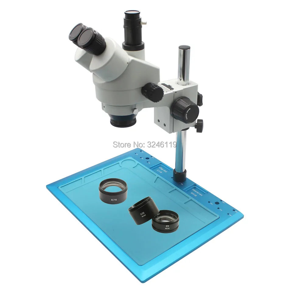 

Trinocular Stereo Microscope 7X-45X Continuous Zoom Magnification With 300mm * 400mm Big Workbench Mobile Phone Repair