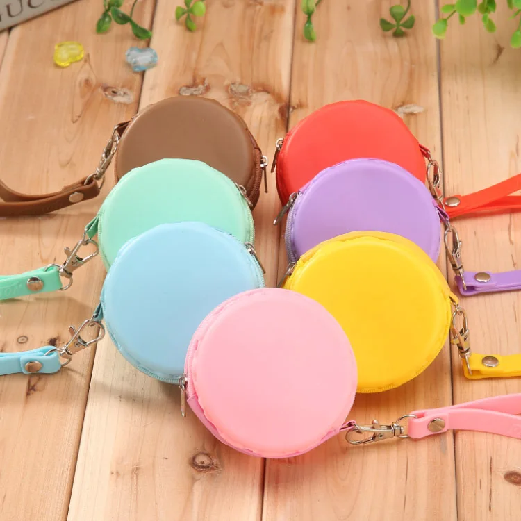 1Pcs Cute Children Coin Purses Macaroon Wallet Coin Key Earphone Box Holder mini lovely Silicone Kids Wallets small wallet