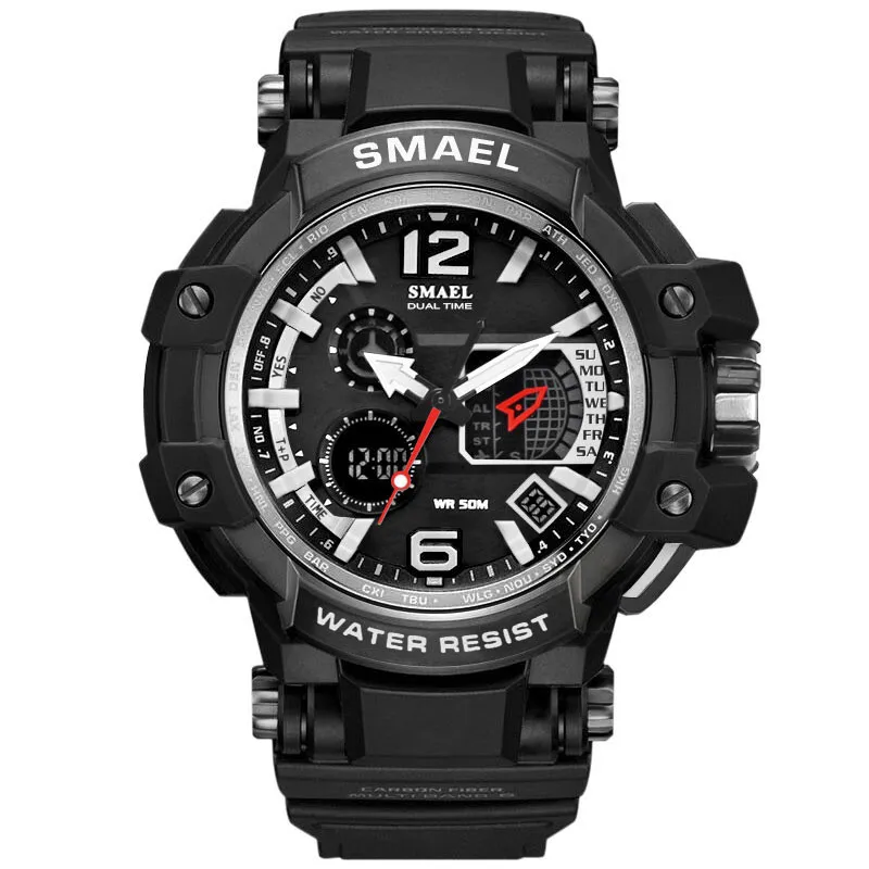 

2019 SMAEL Sport Watch Men Digital LED Electronic Watches Rubber Quartz montre reloj relogio clock Double Display Wristwatches