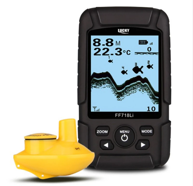 Lucky Tragbar 40M Tiefe Kabellos Fisch Finder Alarm Sonar Sensor Fishfinder