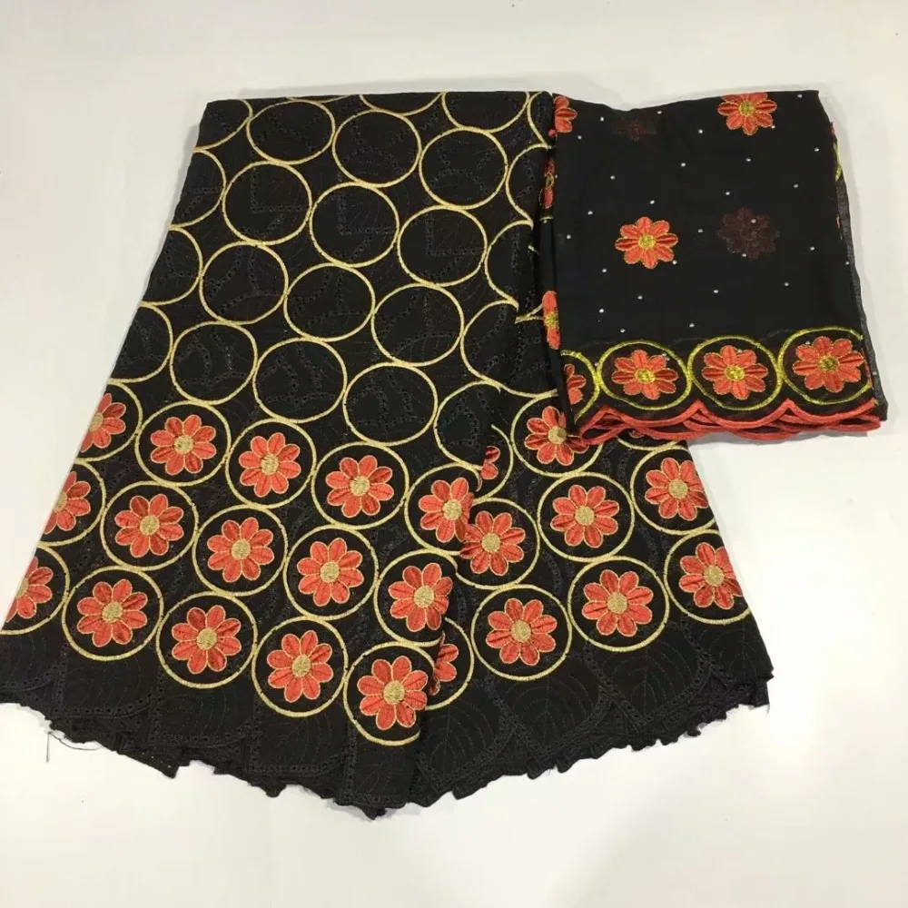 

black Color Bridal Lace Fabric High-End African Swiss Voile Lace High Quality Cotton Swiss Voile Lace In Switzerland