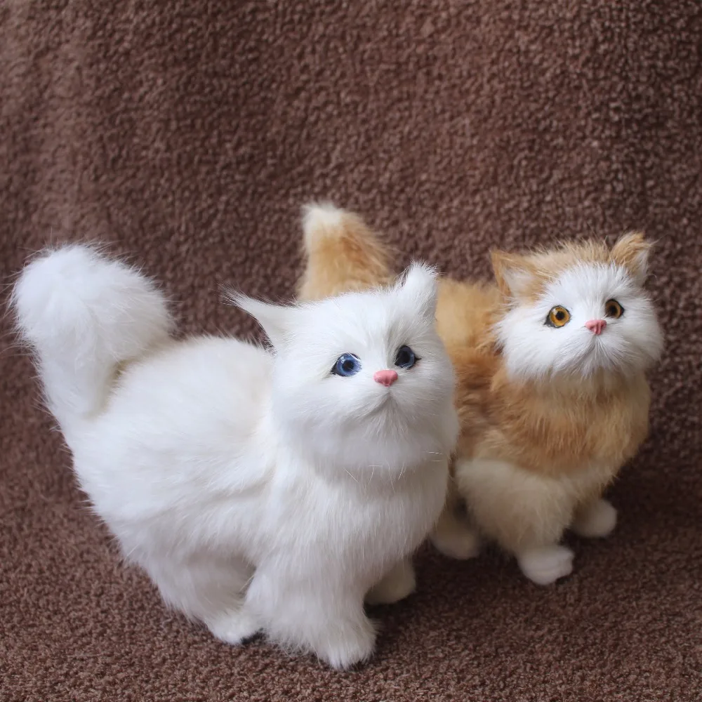 

Real Fur Simulation Plush Cat Animal Child toy Window Display Wedding Simulation Artificial cat Gift Photograph Props